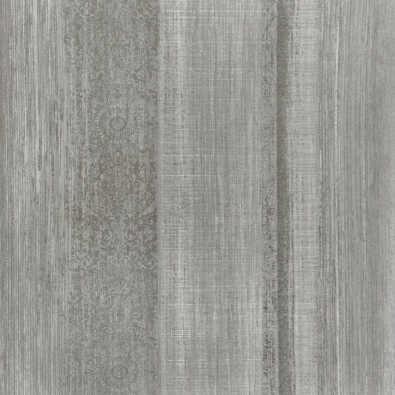 Rouleau de papier peint damassé à paillettes Precious Collection, Gris