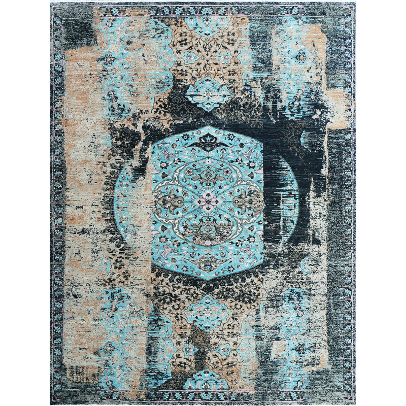 Hand Knotted Wool Oriental Indoor Rug, Rectangle 9' x 12'