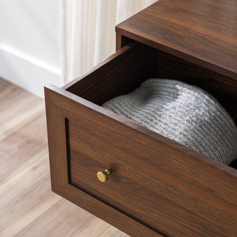 Ahleeyah 56'' W 4 - Drawer Dresser, Dark Walnut/NotSturdy