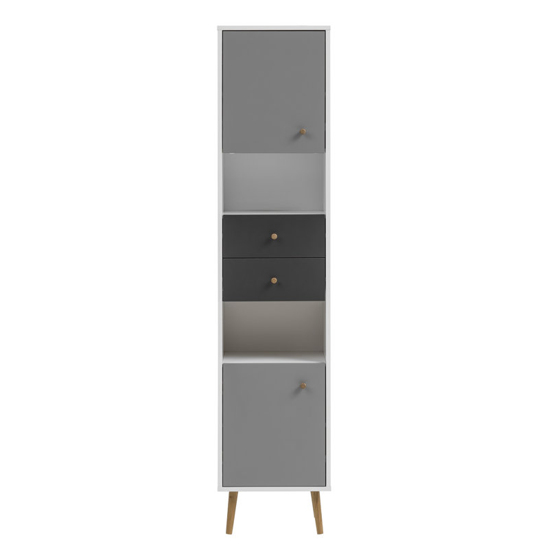 Linen Cabinet, White/Grey/Anthracite