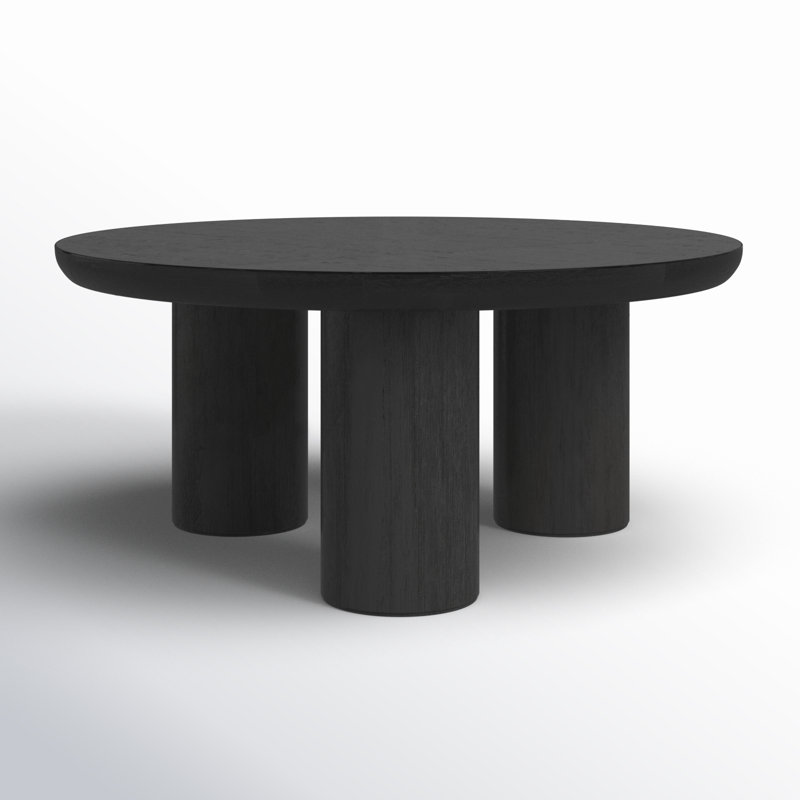 Aicha Black Round Wood Outdoor Coffee Table