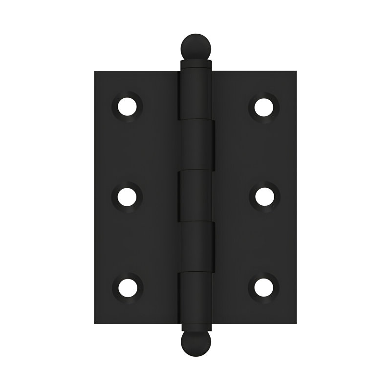 Deltana CH2520U19 2-1/2" x 2" Hinge, w/ Ball Tips in Paint Black Pair