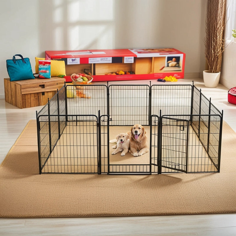 Parc pour animaux en fer 31,72 po H 12 panneaux