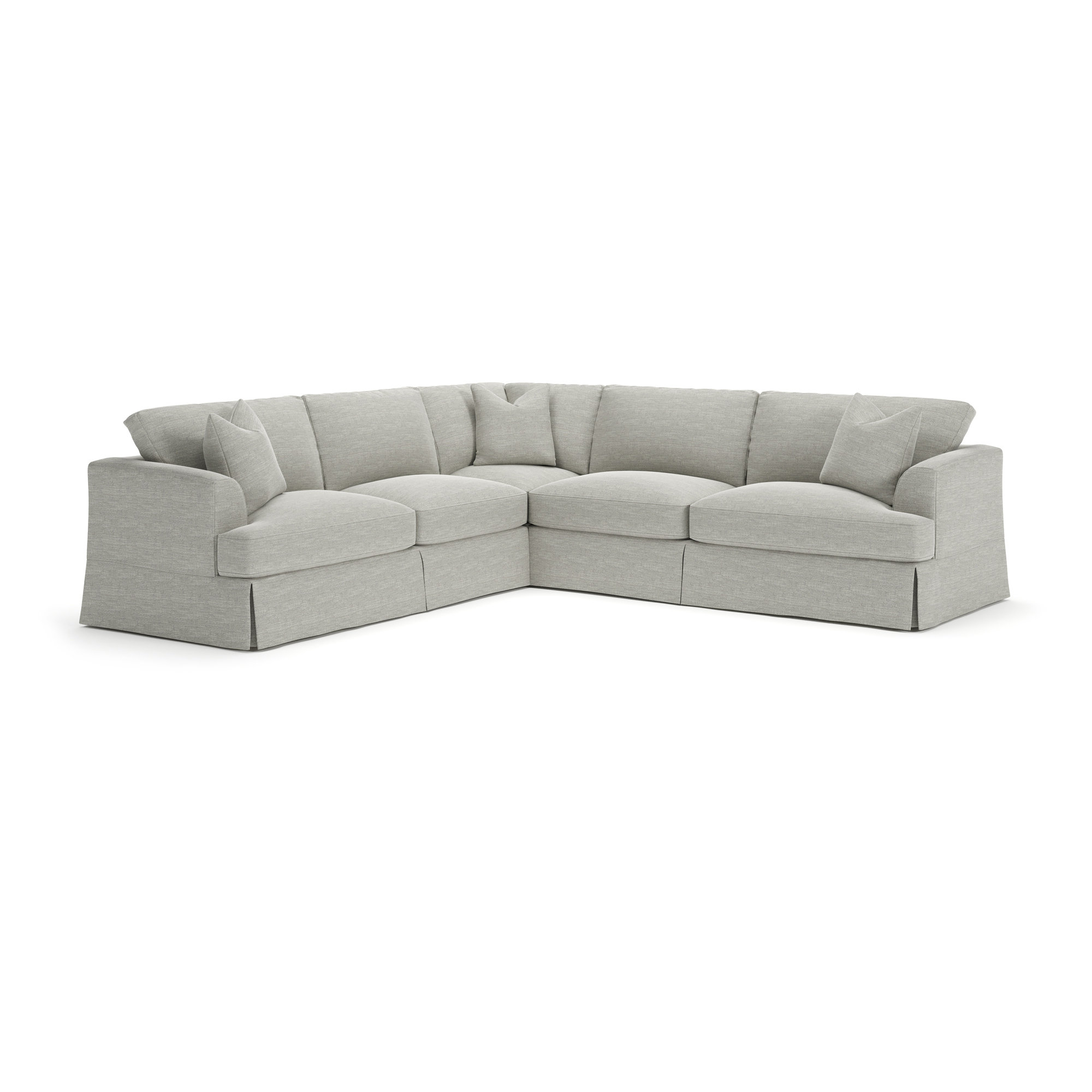 Lucia 4 - Piece Slipcovered L-Sectional, Left Hand Facing, Beat Ash Performance