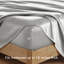 Ensemble de draps 6 pièces pour grand lit en satin gris clair 100% satin-111014597-111014604