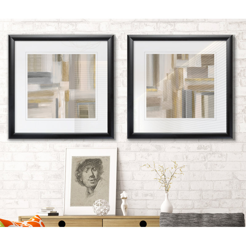 " Fields I " 2 - Pieces, Black Framed
