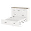 Grand lit escamotable Murphy avec station de charge, lit plateforme pliable multifonctionnel avec 1 grand tiroir de rangement pour chambre d'amis, petite chambre, blanc-1948432535-1948432534