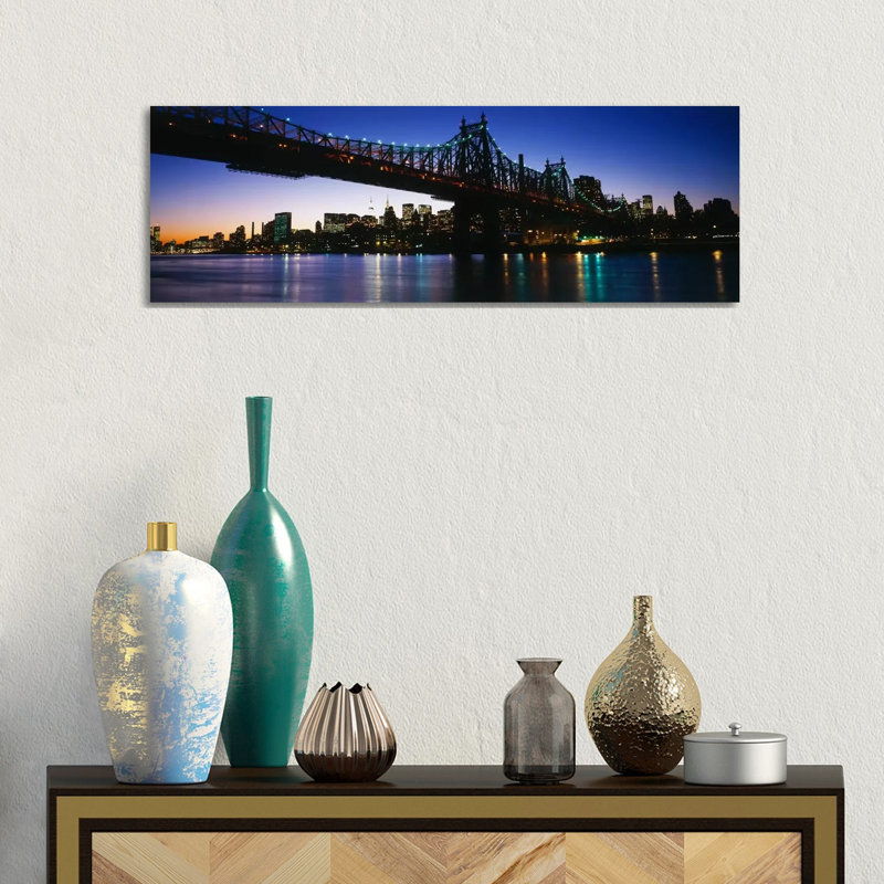 USA, New York City, 59Th Street Bridge by Panoramic Images - Wrapped Canvas Panoramic Print