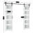 Glass Panelled Double Sliding Barn Door With Installation Hardware Kits-94393767