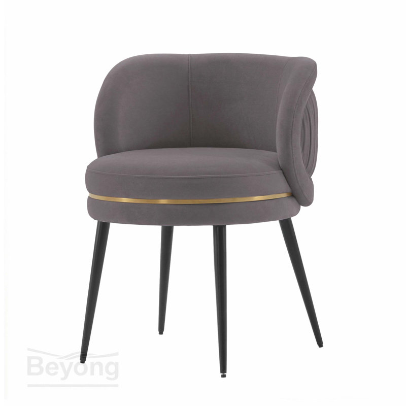 Chaise en velours Kaya, Gris