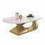 Table basse en pierre frittée avec base en acier inoxydable-69136201