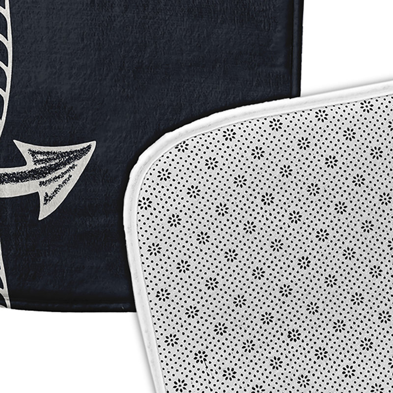 Tapis de bain Nautical Nights, L 17 po x L 24 po, Noir