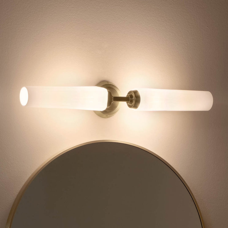 Éclairage pour salle de bain 2 lumières en nickel poli Lakeba, Champagne champagne
