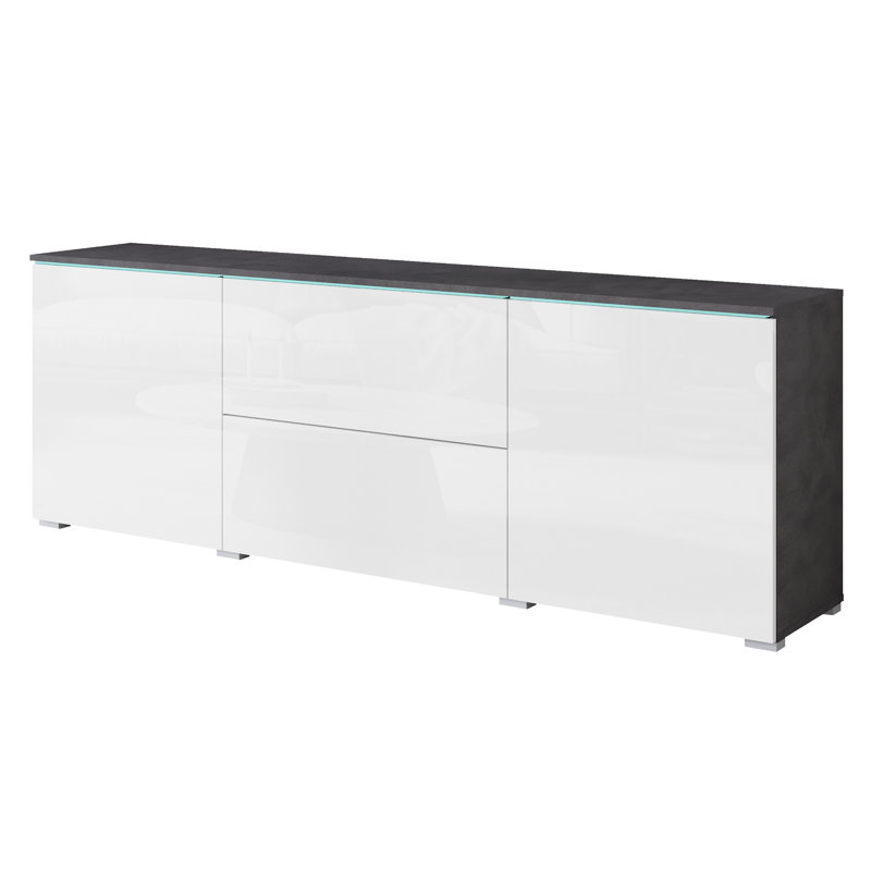 Agne 180cm W 2 - Drawer Chest of Drawers, Grey/White