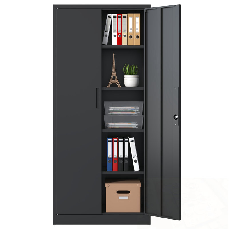 Metal Storage Cabinet with Doors and 4 Shelves
