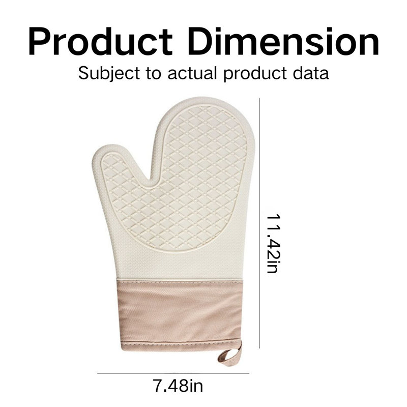 Chauffer les gants de cuisson en silicone antidérapants 1 pièce, Blanc
