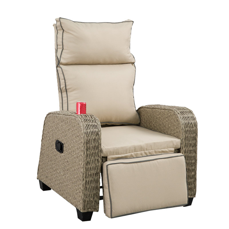 Essence Recliner Patio Chair With Cushion, Beige