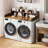 2-Tier Washer & Dryer Countertop with Shelf – 54” Laundry Topper with Non-Slip Pad, Folding Surface Over Machines, Engineered Wood-148469839