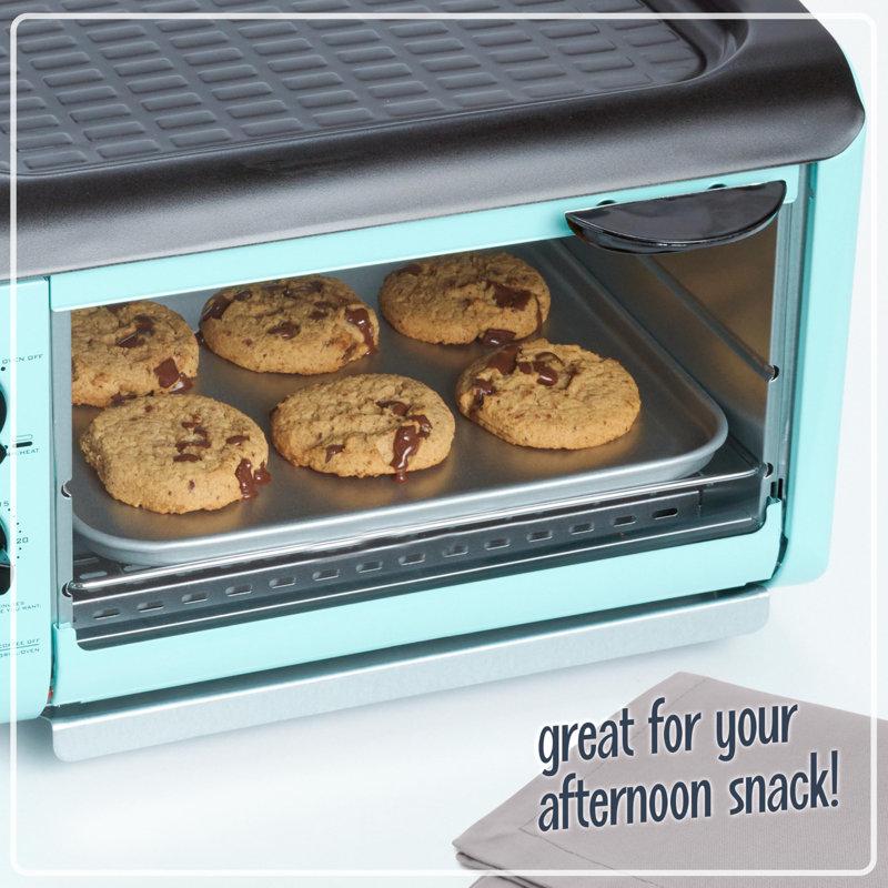3-in-1 Breakfast Station with Coffee Maker, Non-Stick Griddle, and 4-Slice Toaster Oven