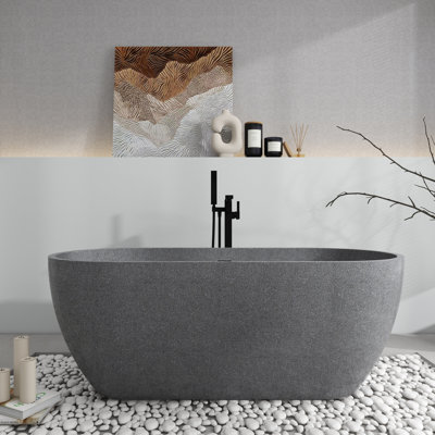 63'' X 31'' Freestanding Soaking Terrazzo Bathtub