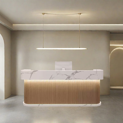 Multifunctional Computer Desk, Front Desk Table, and Writing Desk – Stylish and Durable Design for Office or Commercial Use by OX Art Reception Desk
