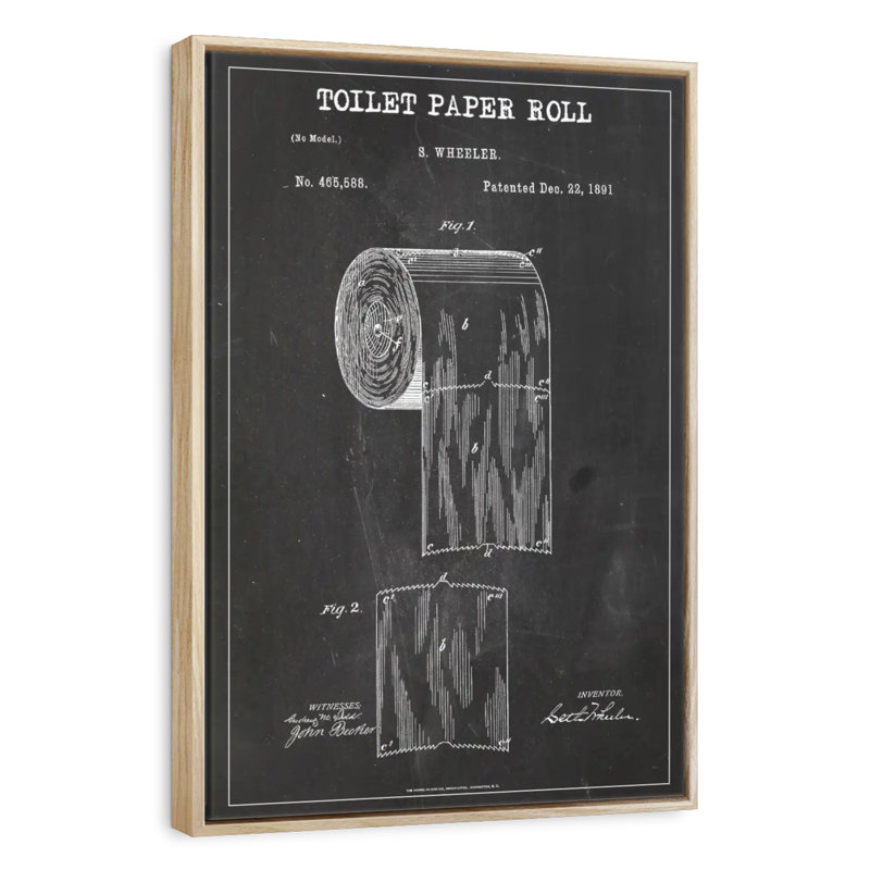 Rouleau de papier hygiénique BW Monténégro, Cadre flottant en bois naturel, 25" x 37"