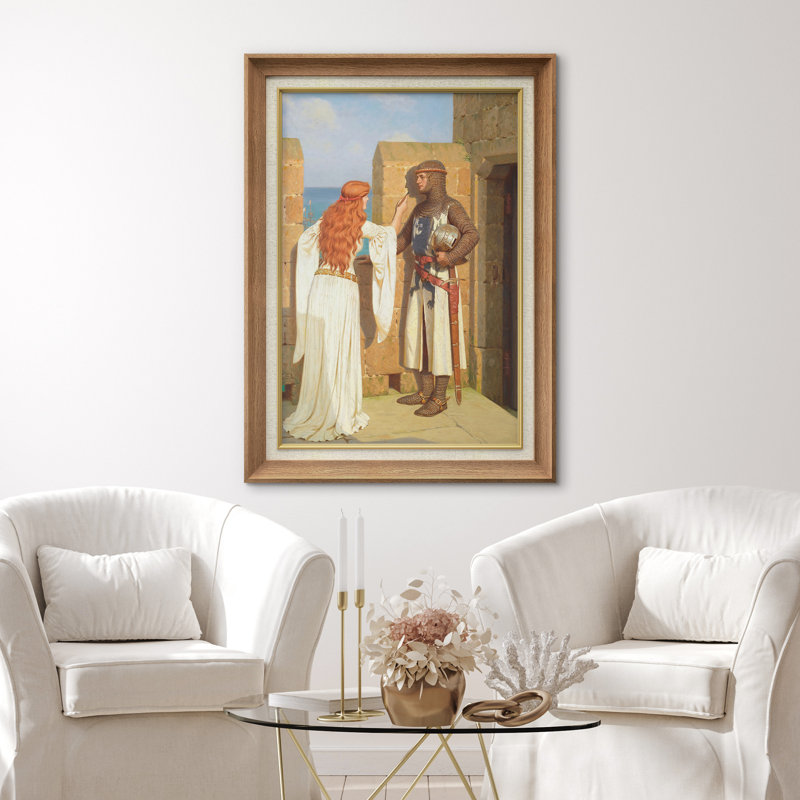 Illustration de scène médiévale d'adieu, images de personnages historiques romantiques, impression sur toile encadrée