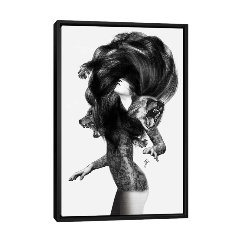 Bear #3 by Jenny Rome - Print on Canvas, 101.6 cm H x 66.04 cm W, Black Framed