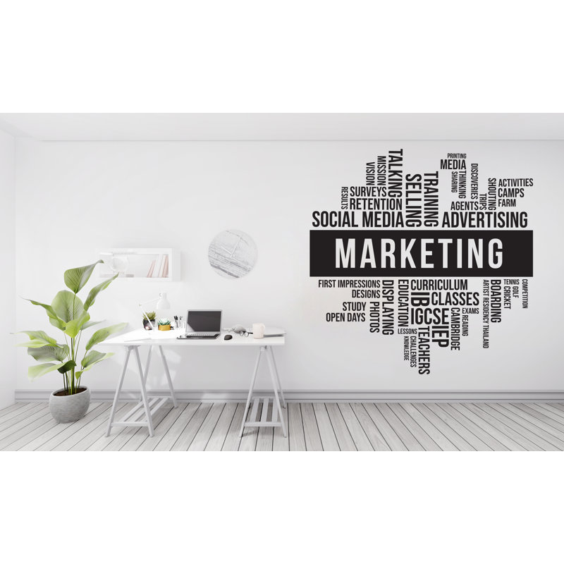 Décalcomanie murale, autocollant de bureau de marketing, décoration murale de bureau de marketing, décalcomanies de bureau, art mural de bureau, art de bureau