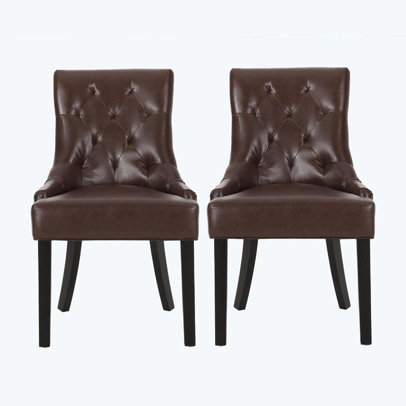 Dining Chairs, Dark Brown PU
