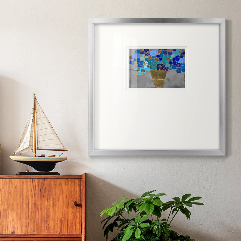 «Blue Lovepremium», reproduction encadrée, H 17 po x l 17 po x P 1,25 po, Encadrement gris foncé