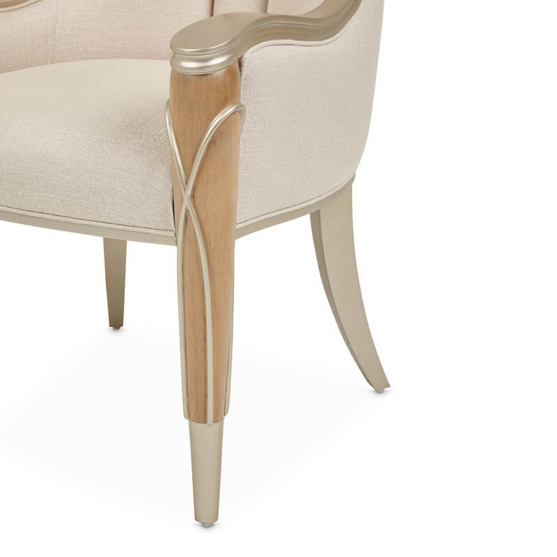 Villa Cherie Tufted Dining Arm Chair, Caramel