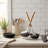 Kitchen 2-Bowl Black Ceramic Spoon Rest