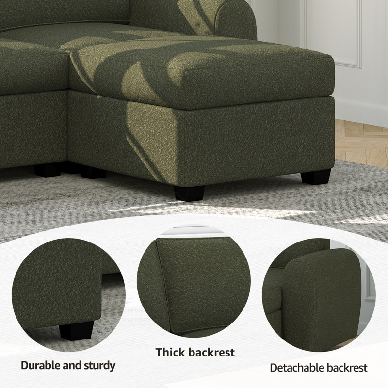 Canapé modulaire 8 pièces Jarriah, Vert
