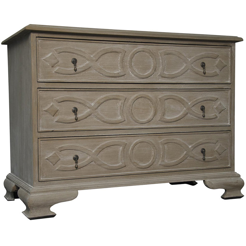 Sofie 40'' W 3 - Drawer Dresser, Weathered