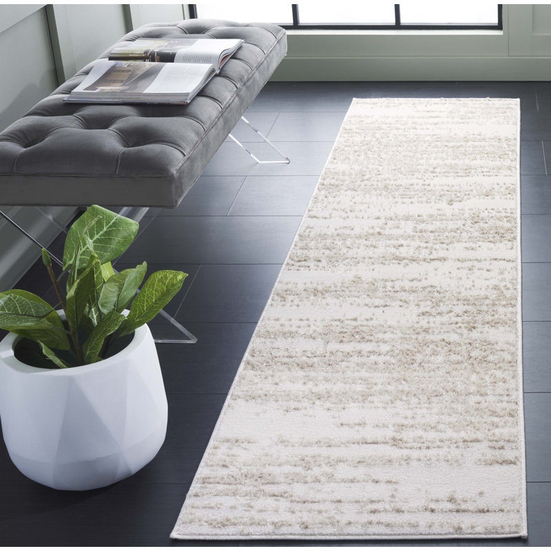 Tapis ivoire / beige Maya 122, Tapis de couloir 2 pi x 8 pi
