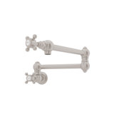 Country Kitchen Two Handle Wall Mounted Swing Arm Fold Away Pot Filler Faucet with Handles