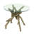 Brown Ivanelle Wood Handmade Tree Branch Side End Accent Table with Clear Glass Top