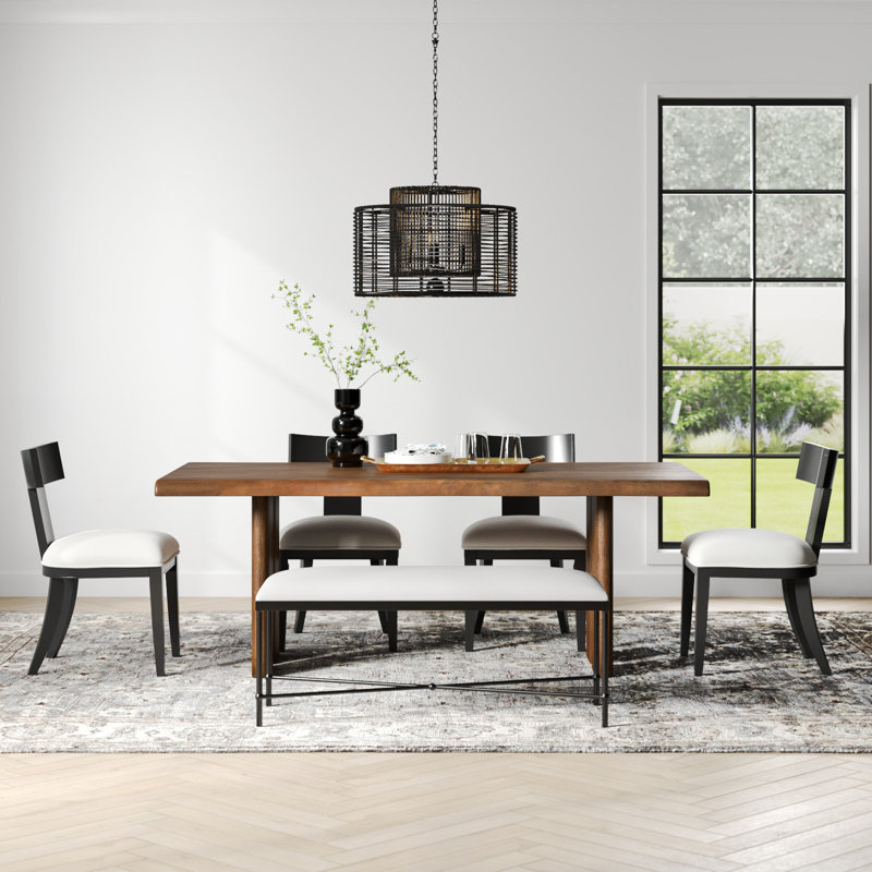 Adina Large Brown Solid Acacia Wood Dining Table
