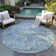 Machine Washable Indoor/Outdoor Xhevrie Teal Rug