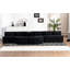 Canapé en polyester noir avec accoudoirs carrés-2041728439