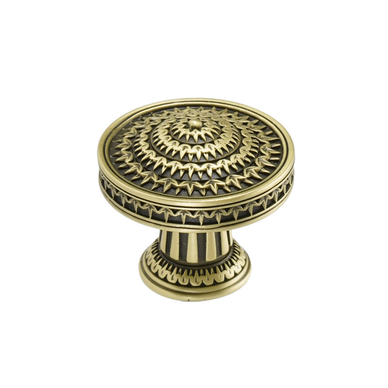 TOULOUSE KNOB; ANTIQUE NICKEL FINISH, Burnished Brass
