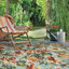 Tapis d'extérieur vert / jaune à motif floral -86831371