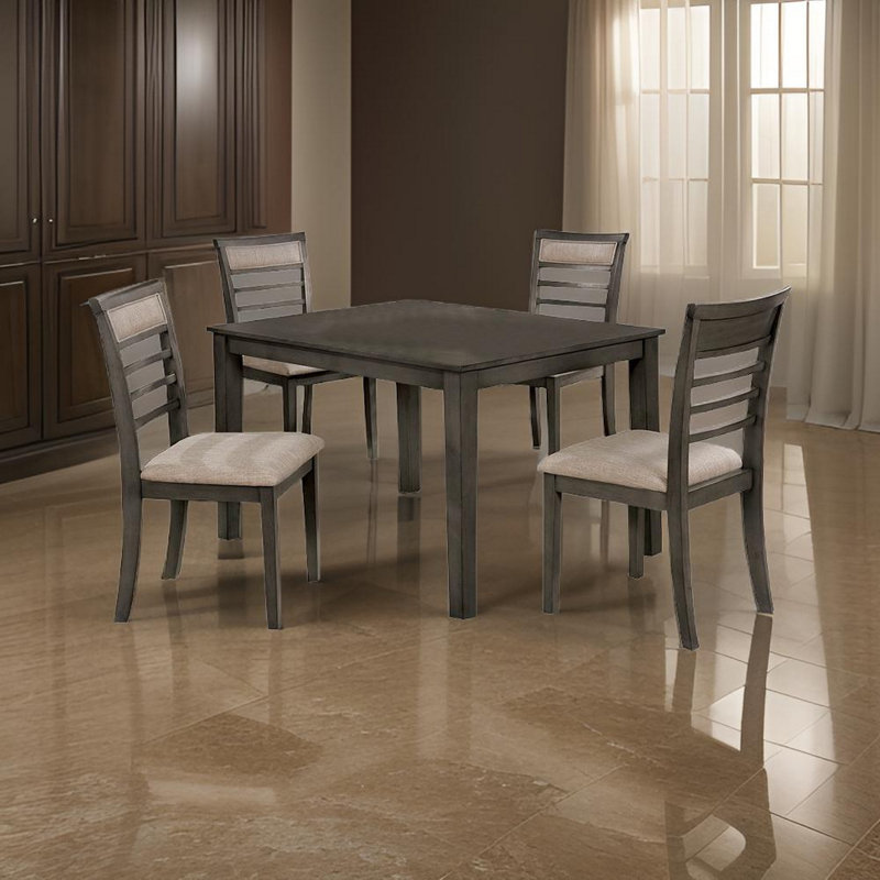 Bodhe Dining Table Set, Gray, 5