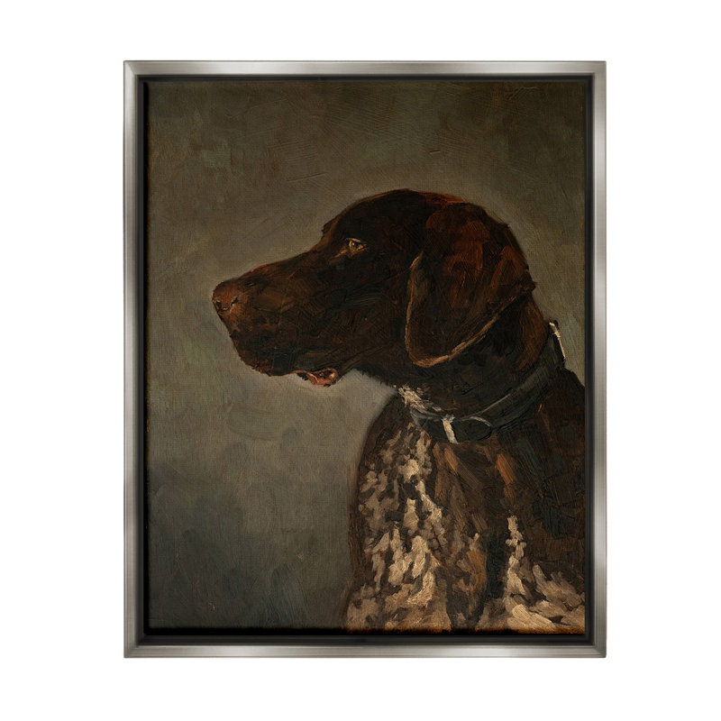 "Traditional Pointer Dog Portrait" par Marian Parsons sur toile, Cadre flottant gris lustré, H 31 po x l 25 po