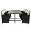 Ensemble repas d'extérieur 7 pièces avec table en acacia et 6 chaises en osier-1317155254