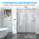 JS 60'' - W x 76'' H Single Sliding Shower Door Semi-Frameless Shower Door with 5/16" (8mm) Glass Explosion-Proof Film, Nano Easy-Clean Coating Glass 304 Stainless Steel Hardware