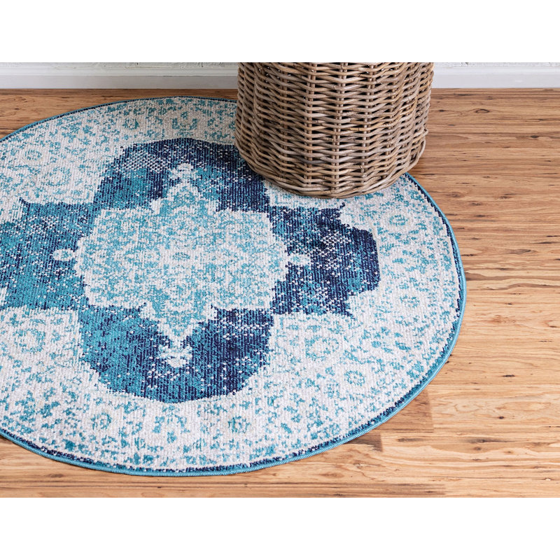 Enderson Ikat Indoor Rug, Round 4'