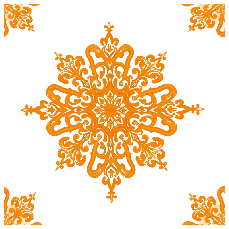 Édredon orange à motif ornemental, Simple extra long