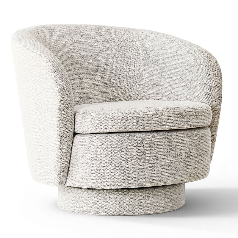 Fauteuil d'appoint moderne pivotant à 360 degrés avec siège de 23 po de largeur , Beige